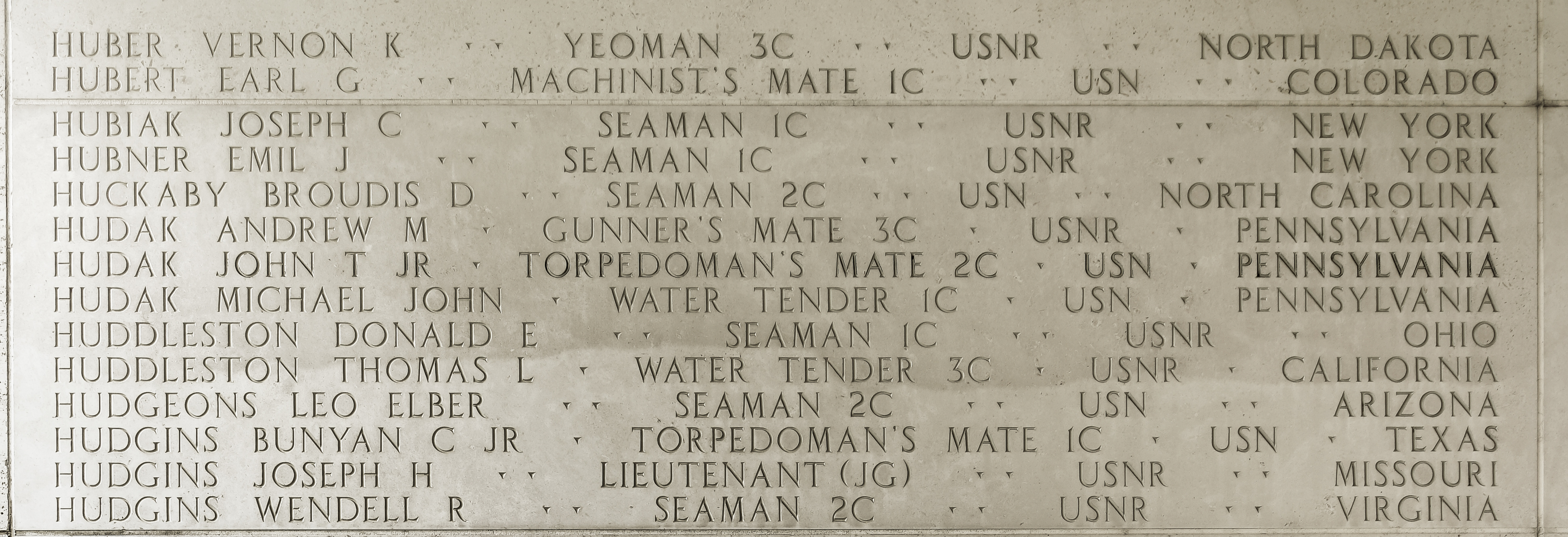 Donald E. Huddleston, Seaman First Class